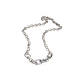 Zircon Accent Geometric Ring Metal Sweater Necklace Minimalist Chic Clavicle Chain Jewelry view 5