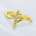 European American Zircon Inlaid Geometric Circle Ring Creative Engagement Wedding Jewelry view 3