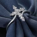 European American Zircon Inlaid Geometric Circle Ring Creative Engagement Wedding Jewelry view 4