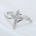 European American Zircon Inlaid Geometric Circle Ring Creative Engagement Wedding Jewelry view 2