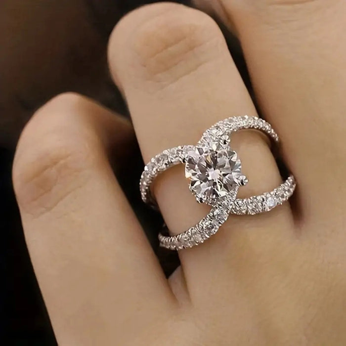 New Trendy Cool Zircon Ring Creative European American Engagement Ring Personalized Finger Jewelry