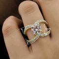 New Trendy Cool Zircon Ring Creative European American Engagement Ring Personalized Finger Jewelry view 3