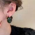 Retro Alloy Rhinestone Irregular Geometric Round Ear Cuff Earrings For Women view 3