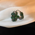 Retro Alloy Rhinestone Irregular Geometric Round Ear Cuff Earrings For Women view 1