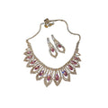 Light Luxury Copper Rhinestone Tassel Geometric Necklace Earring Jewelry Set view 5