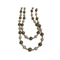 French Style Silver Gray Round Pearl Geometric Alloy Sweater Necklace With Contrast Design view 5