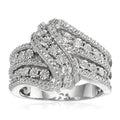 European American Creative Full Rhinestone Ring For Women, Curved Swing Arm Statement Accessory view 1