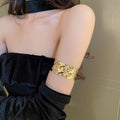 Irregular Crumpled Metal Bangle For Women Minimalist Luxe European Style Jewelry view 3