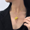 New Chinese Style Gold Fu Character Gourd Pendant Necklace With Buddha Head Ethnic Wedding Charm view 4