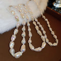 Irregular Faux Pearl Geometric Sweater Necklace Chic Commuter Collarbone Jewelry view 1