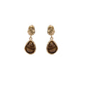 Vintage Luxury Brown Acrylic Irregular Waterdrop Oval Gold Alloy Dangle Stud Fashion Earrings view 5