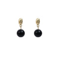 Elegant Irregular Oval Alloy Studs With Black Pearl Ball Drop Minimalist Fashion Women's Earrings view 5