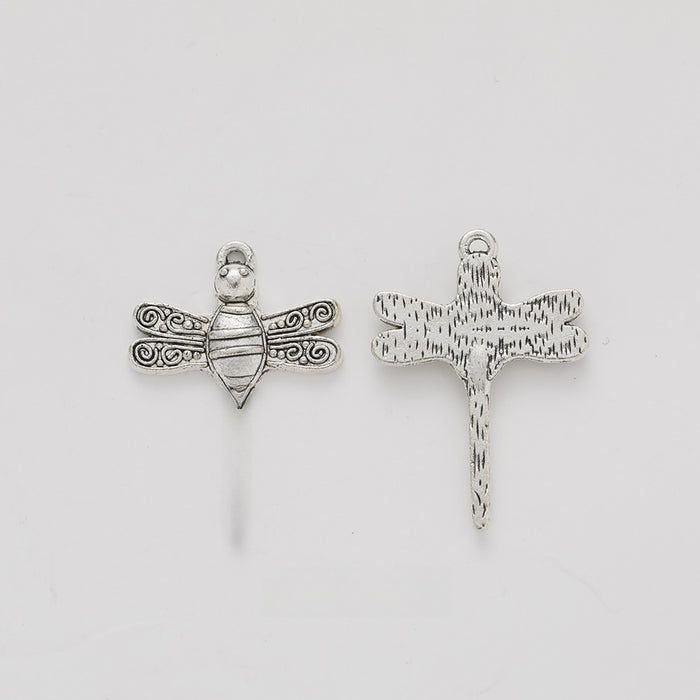 Antique Silver Zinc Alloy Dragonfly Charm Pendant No.900352 for DIY Necklace Bracelet Jewelry Making