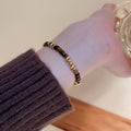 Light Luxury Geometric Faux Tiger Eye Round Beaded Bracelet For Women Vintage Multi Material Jewelry view 3