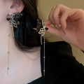 Alloy Rhinestone Butterfly Tassel Drop Earrings Elegant Sweet Cool Statement Jewelry view 1