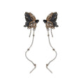 Alloy Rhinestone Butterfly Tassel Drop Earrings Elegant Sweet Cool Statement Jewelry view 5