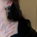 Alloy Rhinestone Butterfly Tassel Drop Earrings Elegant Sweet Cool Statement Jewelry view 3