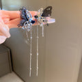 Alloy Rhinestone Butterfly Tassel Drop Earrings Elegant Sweet Cool Statement Jewelry view 2