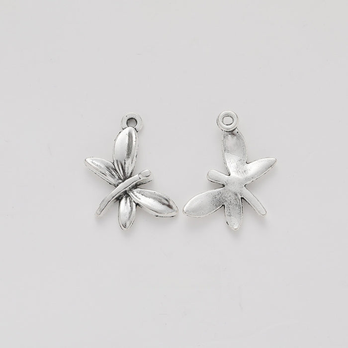 Antique Silver Zinc Alloy Dragonfly Charm Pendant No.363809 for DIY Necklace Bracelet Jewelry Making