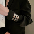 Metal Multi Layer Geometric Ring Bangle For Women Minimalist Luxury Arm Cuff Jewelry view 2