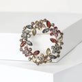 Alloy Rhinestone Floral Wreath Brooch Pin For Suit And Coat Fastening view 4
