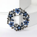 Alloy Rhinestone Floral Wreath Brooch Pin For Suit And Coat Fastening view 2