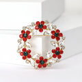 Alloy Rhinestone Floral Wreath Brooch Pin For Suit And Coat Fastening view 5