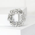 Alloy Rhinestone Floral Wreath Brooch Pin For Suit And Coat Fastening view 3