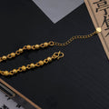 Vietnam Sand Gold Simple Solid Round Bead Bracelet, Ethnic Heart Pendant Lucky Beaded Bangle view 4