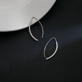 Minimalist Geometric V Line Alloy Metal Hoop Studs Elegant Daily Commuter Teardrop Leaf Shape Earrings view 4