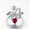 Hollow Heart Ring For Women, European American Trendy Fashion Statement Heart Shape Finger Ring view 2