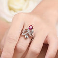 Hollow Heart Ring For Women, European American Trendy Fashion Statement Heart Shape Finger Ring view 4