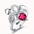 Hollow Heart Ring For Women, European American Trendy Fashion Statement Heart Shape Finger Ring view 1