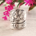 Fashion Vintage Dark Style Leaf Flower Open Adjustable Ring For Women Floral Hand Jewelry view 2