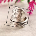 Fashion Vintage Dark Style Leaf Flower Open Adjustable Ring For Women Floral Hand Jewelry view 5
