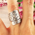 Fashion Vintage Dark Style Leaf Flower Open Adjustable Ring For Women Floral Hand Jewelry view 3