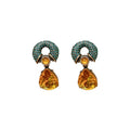 Vintage Alloy Teardrop Geometric Rhinestone Stud Earrings With Silver Pins For Women view 5
