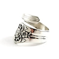 Dark Style Blackened Leaf Ring For Women Floral Open Adjustable Finger Jewelry view 3