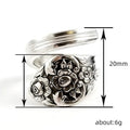 Dark Style Blackened Leaf Ring For Women Floral Open Adjustable Finger Jewelry view 4