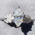 Marquise Zircon Inlaid Floral Ring, Lace Leaf Flower Design Fashion Cross Border Ring For Women view 3