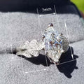 Marquise Zircon Inlaid Floral Ring, Lace Leaf Flower Design Fashion Cross Border Ring For Women view 5