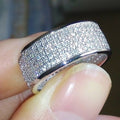 Five Row Cubic Zirconia Band Ring, European American Fashion Unisex Jewelry view 1