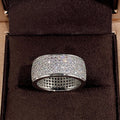 Five Row Cubic Zirconia Band Ring, European American Fashion Unisex Jewelry view 4
