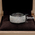 Five Row Cubic Zirconia Band Ring, European American Fashion Unisex Jewelry view 5