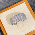Five Row Cubic Zirconia Band Ring, European American Fashion Unisex Jewelry view 3