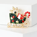 Alloy Enamel Christmas Carriage Brooch Pin For Festive Lapel Decoration view 4