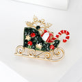 Alloy Enamel Christmas Carriage Brooch Pin For Festive Lapel Decoration view 2