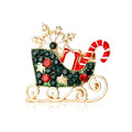 Alloy Enamel Christmas Carriage Brooch Pin For Festive Lapel Decoration view 5