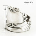 Vintage Distressed Flower Ring For Women European American Adjustable Open Finger Ring Jewelry view 5