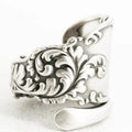 Vintage Distressed Flower Ring For Women European American Adjustable Open Finger Ring Jewelry view 3